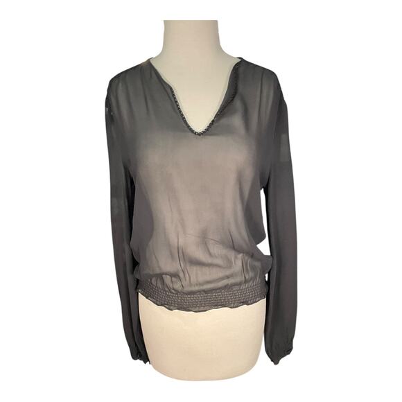 Just Cavalli by Roberto Cavalli Black Sheer Silk Blouse Size 42 Made in Italy - Picture 5 of 14